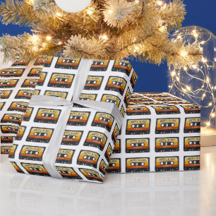 Cassette Tape Retro Birthday Party Wrapping Paper
