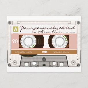 Cassette tape - tan - postcard