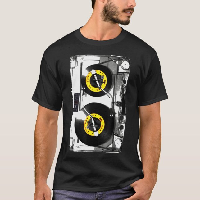 Cassette Tape Vinyl Record Dj Turntable Tshirt (Front)