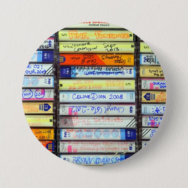 Cassette Tapes 7.5 Cm Round Badge (Front)