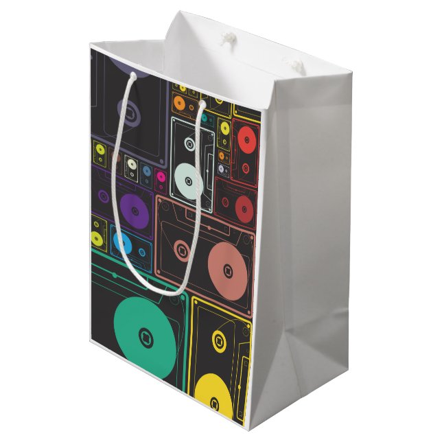 Cassette Tapes Medium Gift Bag (Front Angled)