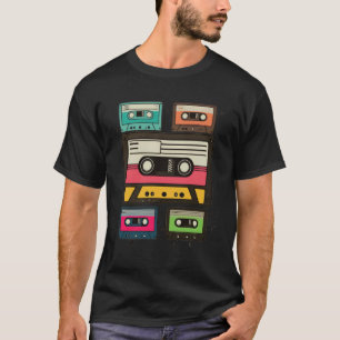 Cassette Tapes Mixtapes 1980s Radio Music Graphic T-Shirt