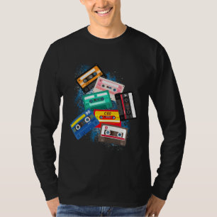 Cassette Tapes Mixtapes 1980s Radio Music Graphic  T-Shirt