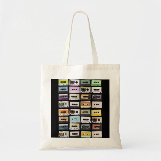 Cassette Tapes Mixtapes 1980s Radio Music Graphic  Tote Bag (Front)