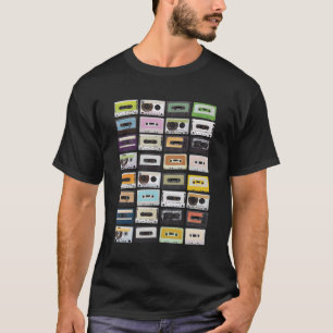 Cassette Tapes Mixtapes 1980S Radio Music Print T-Shirt