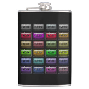 CASSETTE TAPES RETRO MUSIC LOVER HIP FLASK