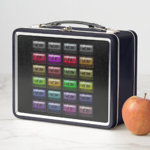 CASSETTE TAPES RETRO MUSIC LOVER METAL LUNCH BOX