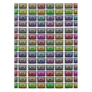 CASSETTE TAPES RETRO MUSIC LOVER  TABLECLOTH