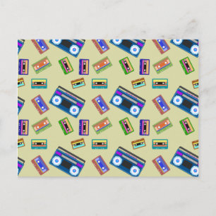 Cassette Tapes Vintage Lover Retro Old Records Postcard