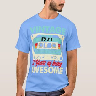 Cassette Vintage 1971 52 Years Of Being Awesome T-Shirt
