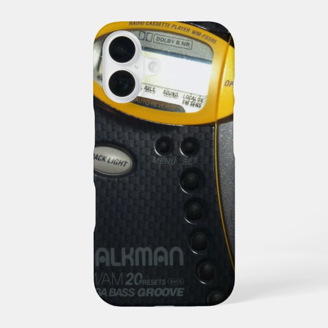 Cassette Walkman iPhone 16 Case (Back)