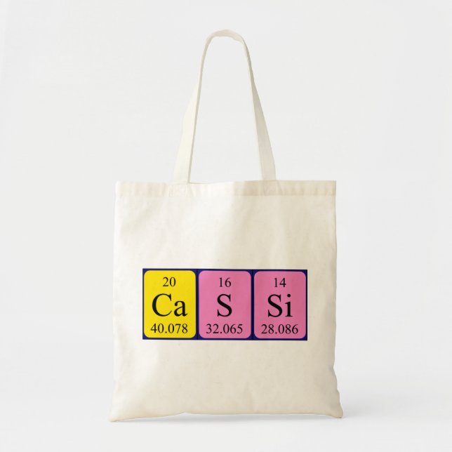 Cassi periodic table name tote bag (Front)