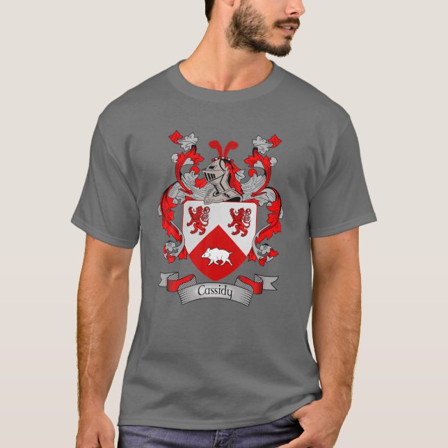 Cassidy Coat Of Arms | Cassidy Surname Family Cres T-Shirt (Front)