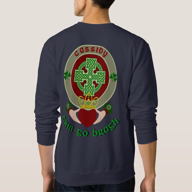 Cassidy/O'Cassidy Celtic Cross w/Claddagh Sweatshirt (Back)