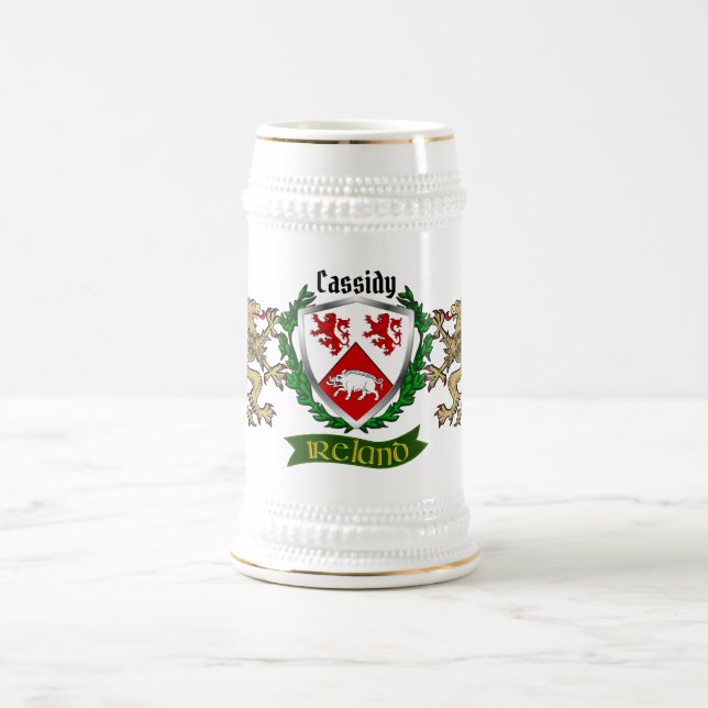 Cassidy/O'Cassidy Irish Shield Personalised Beer Stein (Center)