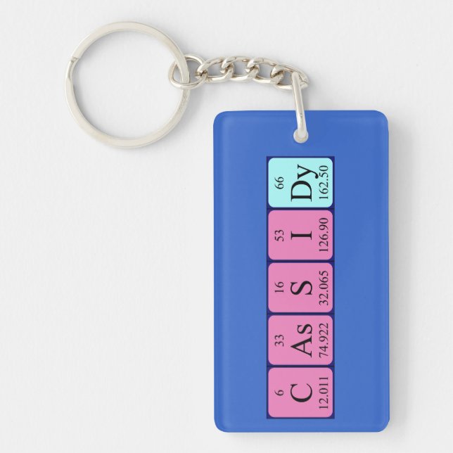 Cassidy periodic table name keyring (Front)