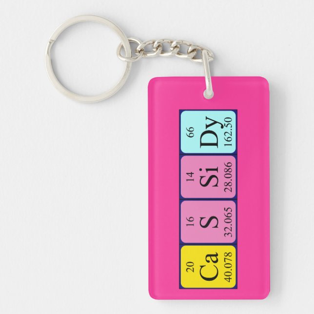 Cassidy periodic table name keyring (Front)