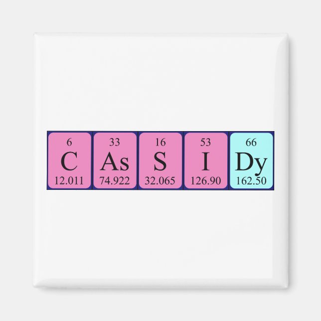 Cassidy periodic table name magnet (Front)