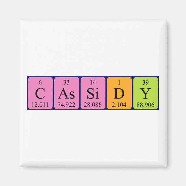 Cassidy periodic table name magnet (Front)