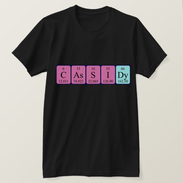 Cassidy periodic table name shirt (Design Front)