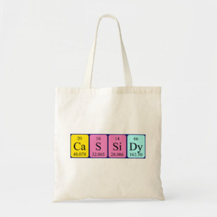 Cassidy periodic table name tote bag