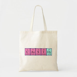 Cassidy periodic table name tote bag
