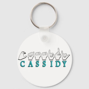 CASSIDY (Turquoise)  NAME SIGN ASL FINGERSPELLED Key Ring