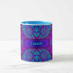 CASSIDY ~ Zany 3D ~ Blue, Green and Purple Mug