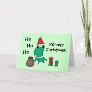 Cassie's cute Christmas frog Ribbety Christmas Holiday Card