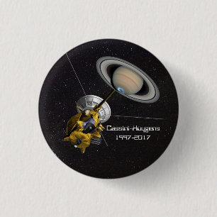 Cassini Huygens Mission to Saturn 3 Cm Round Badge