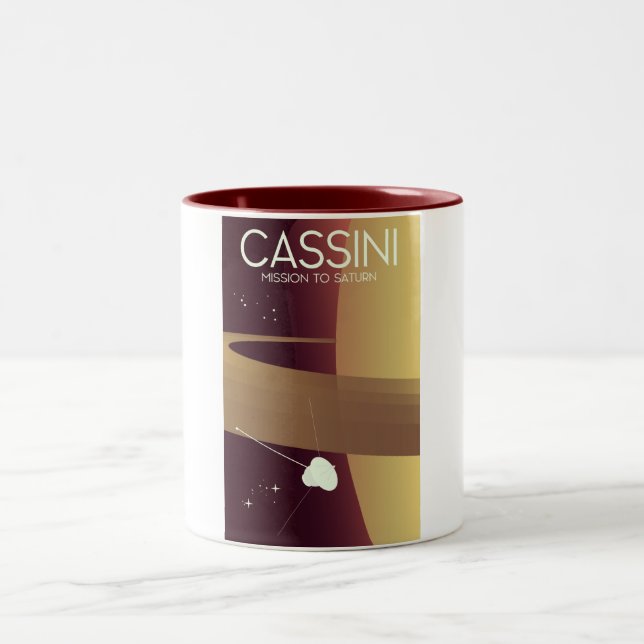 Cassini Mission to Saturn Two-Tone Coffee Mug (Center)