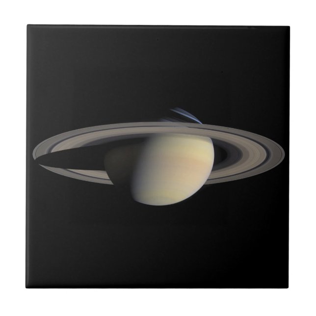 Cassini Photo of Saturn in October, 2004 Tile (Front)