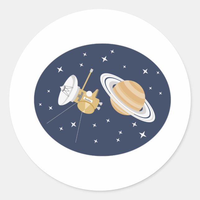 Cassini Space Probe Classic Round Sticker (Front)