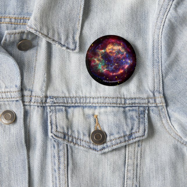 Cassiopeia A In Many Colours 6 Cm Round Badge (In Situ)