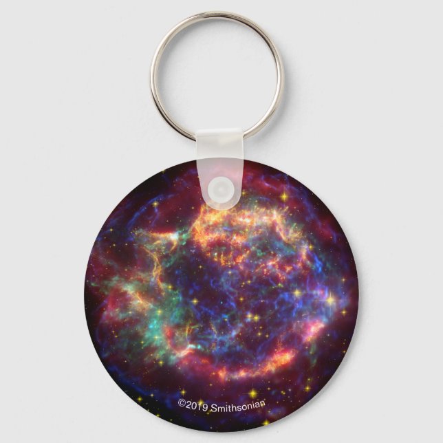 Cassiopeia A In Many Colours Key Ring (Front)