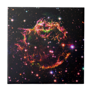 Cassiopeia A Nebula Supernova Remnant Space Photo Tile
