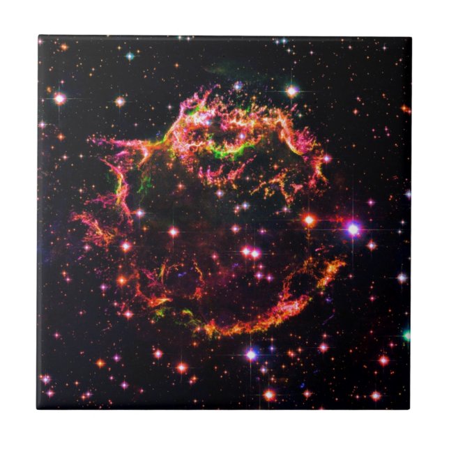 Cassiopeia A Nebula Supernova Remnant Space Photo Tile (Front)