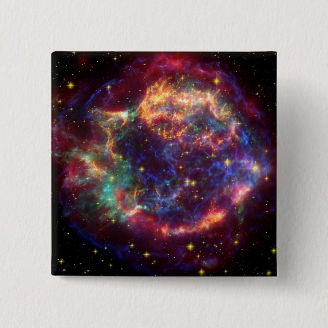 Cassiopeia A supernova 15 Cm Square Badge (Front)