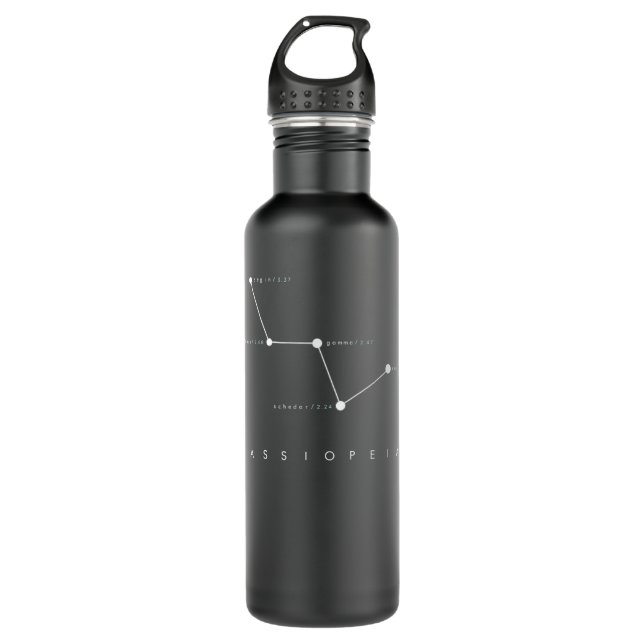 Cassiopeia Constellation  - Astronomy Stargazing 710 Ml Water Bottle (Front)
