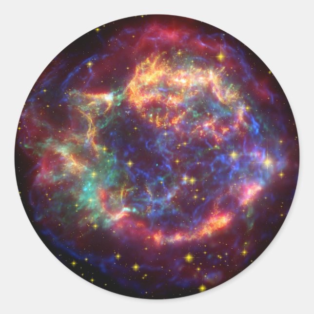 Cassiopeia Galaxy Supernova remnant Classic Round Sticker (Front)