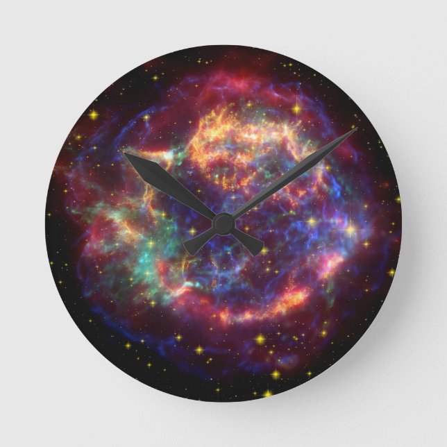 Cassiopeia Galaxy Supernova remnant Round Clock (Front)