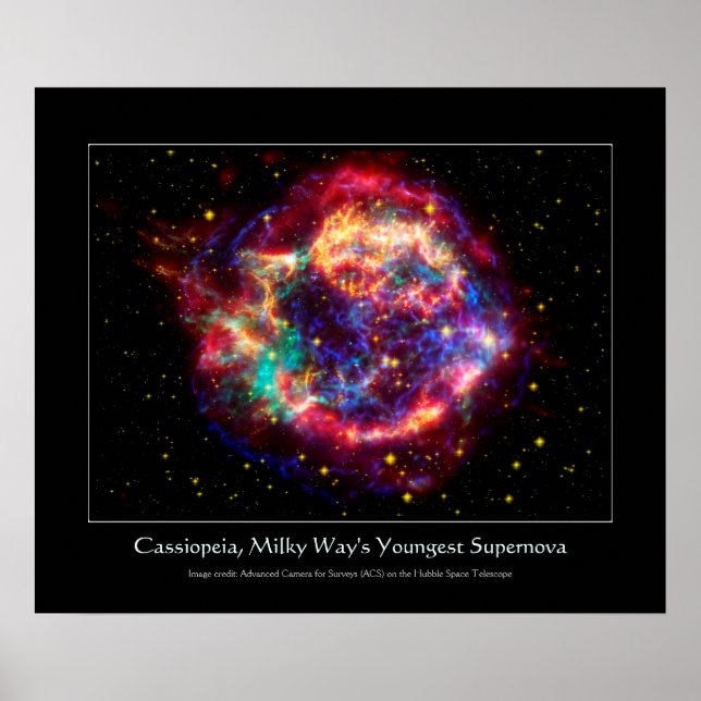 Cassiopeia, Milky Ways Youngest Supernova Poster (Front)