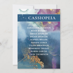 Cassiopeia Table Number Celestial Seating Chart