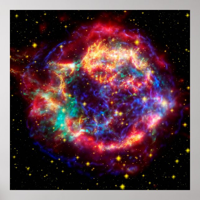 Cassiopeias Supernova Bubble - beauty in space Poster (Front)