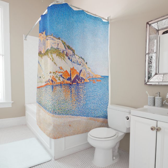 Cassis, Cap Lombard, Opus 196, Signac Shower Curtain (In Situ)