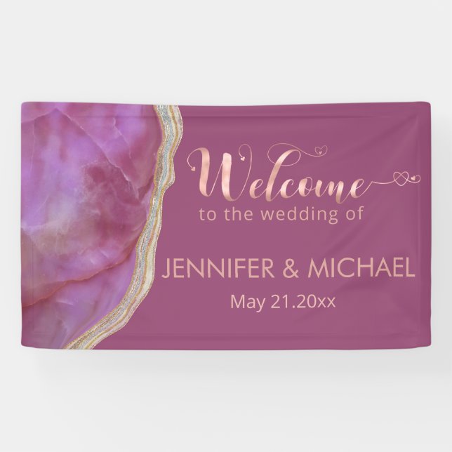 Cassis chic agate romantic elegant banner (Horizontal)