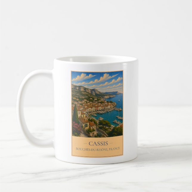Cassis, France – Vintage Travel Mug (Left)