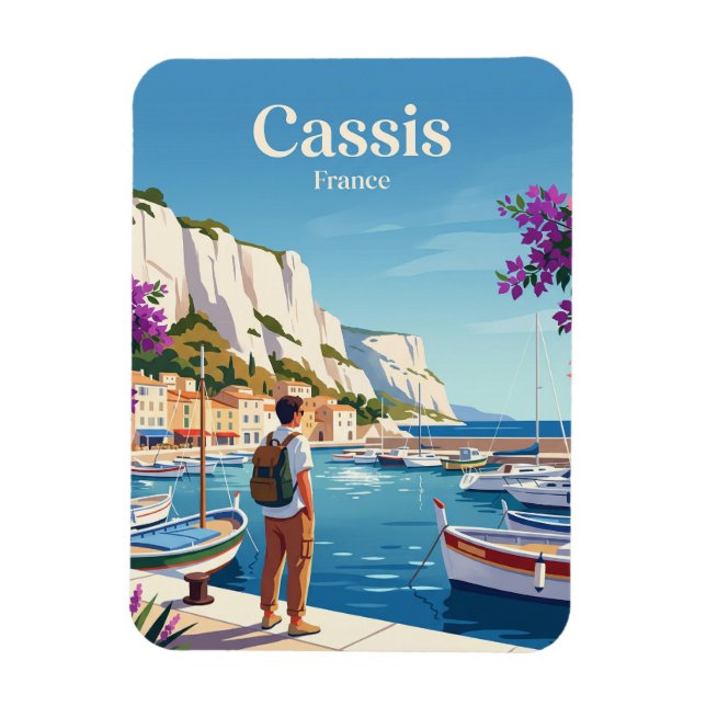 Cassis Harbour France Magnet (Vertical)