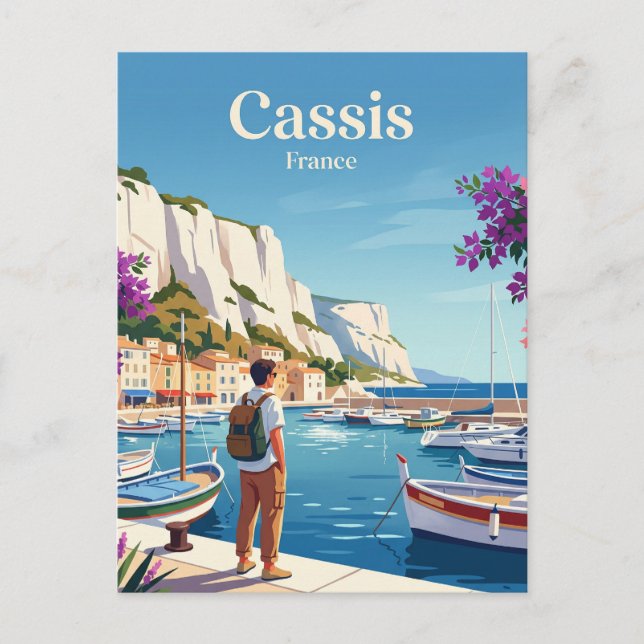 Cassis Harbour France Postcard (Front)