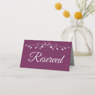 Cassis Purple & Grey Elegant Wedding Reserved Place Card